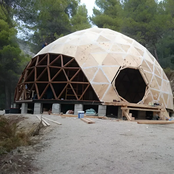 Domo glamping de madera