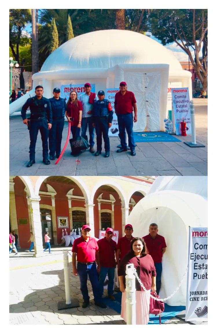 Domo inflable en evento politico