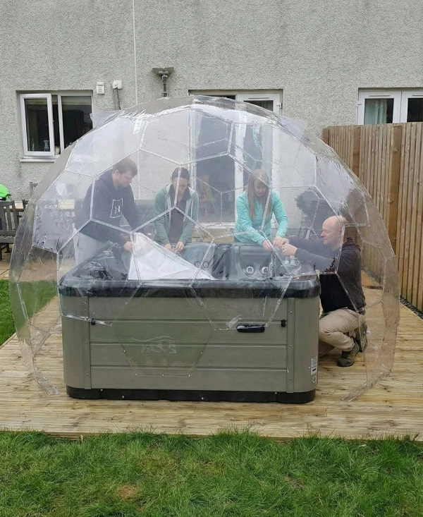 Proceso de armado domo iglú transparente